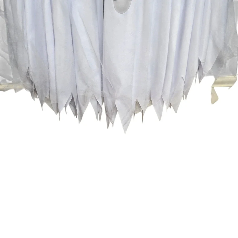 Kids White Ghost Costume Hoodie with Face Graphic